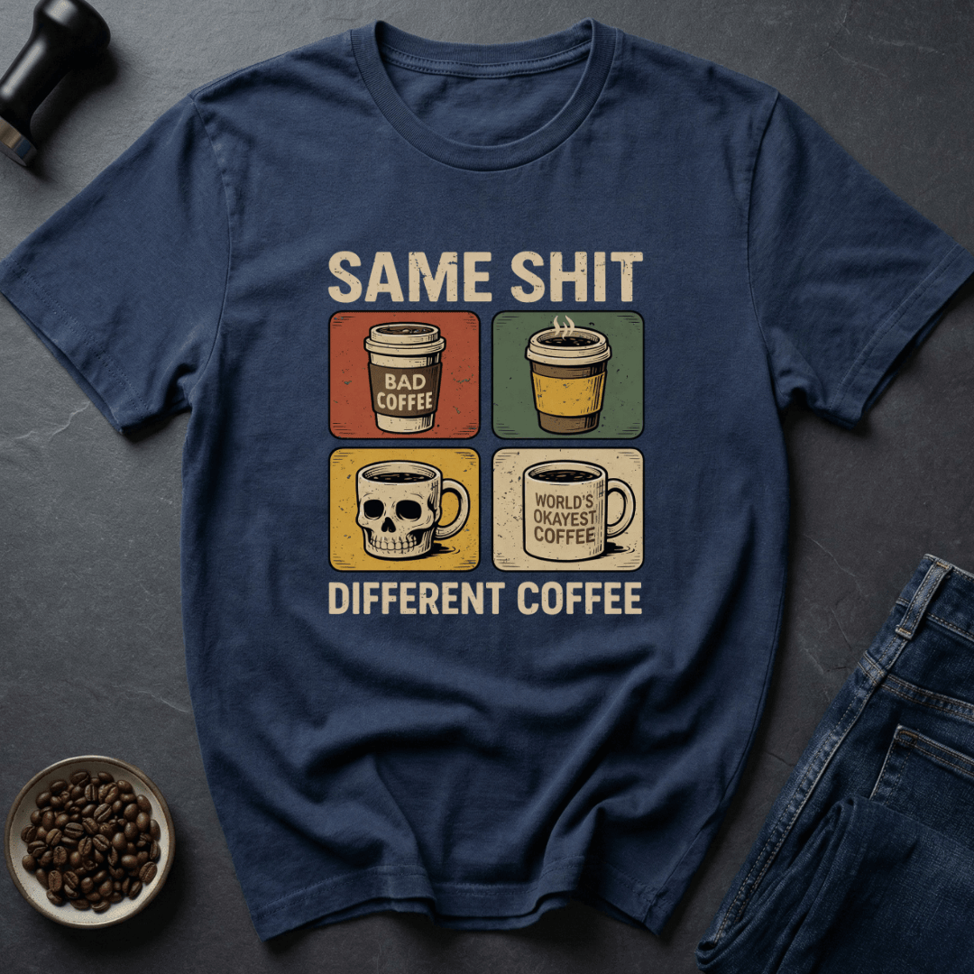 Coffee graphic Same Coffee T-Shirt in Military Green / S by Caffeine Dept