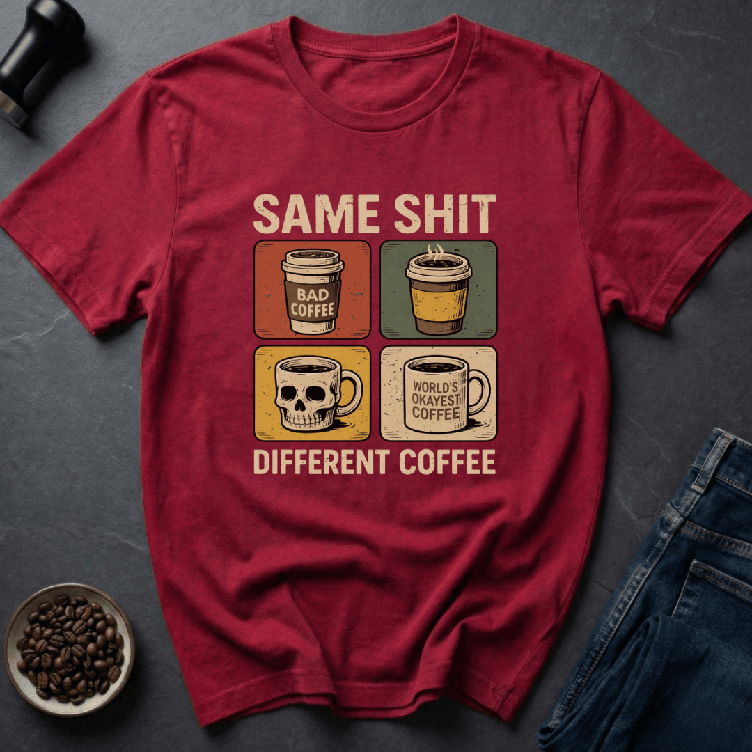 Coffee graphic Same Coffee T-Shirt in Military Green / S by Caffeine Dept