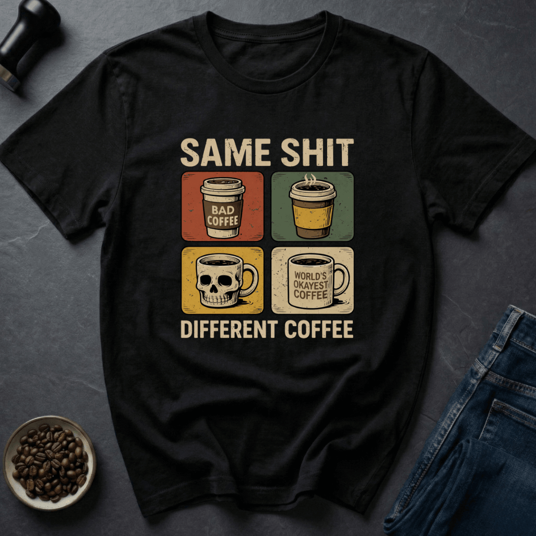 Coffee graphic Same Coffee T-Shirt in Military Green / S by Caffeine Dept