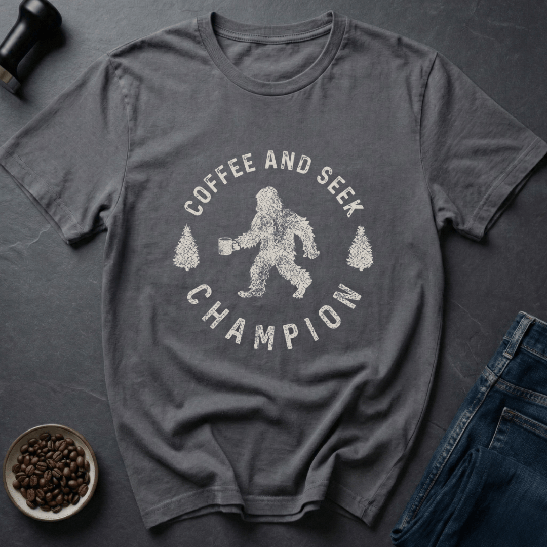 Coffee graphic Sasquatch Beans T-Shirt in Charcoal / S by Caffeine Dept