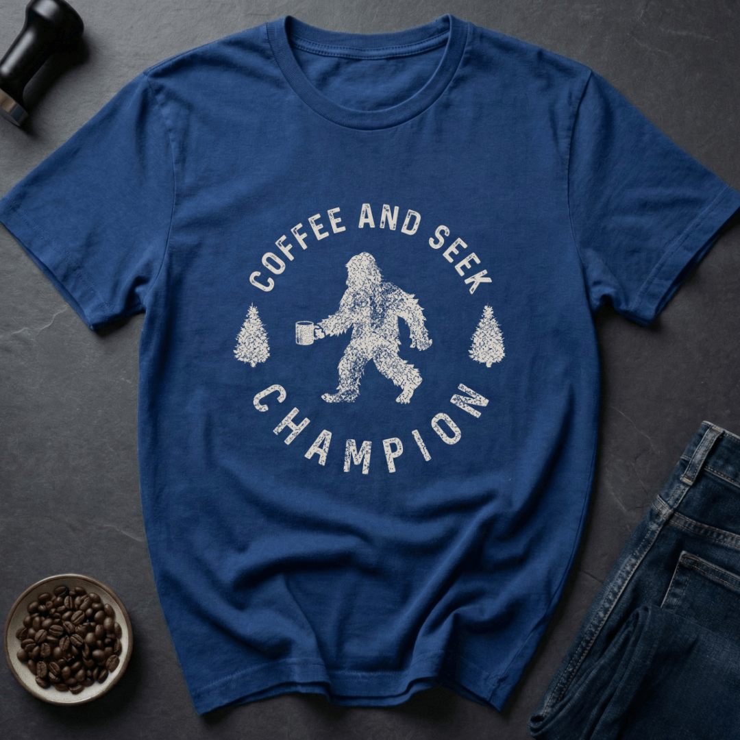 Coffee graphic Sasquatch Beans T-Shirt in Royal / S by Caffeine Dept