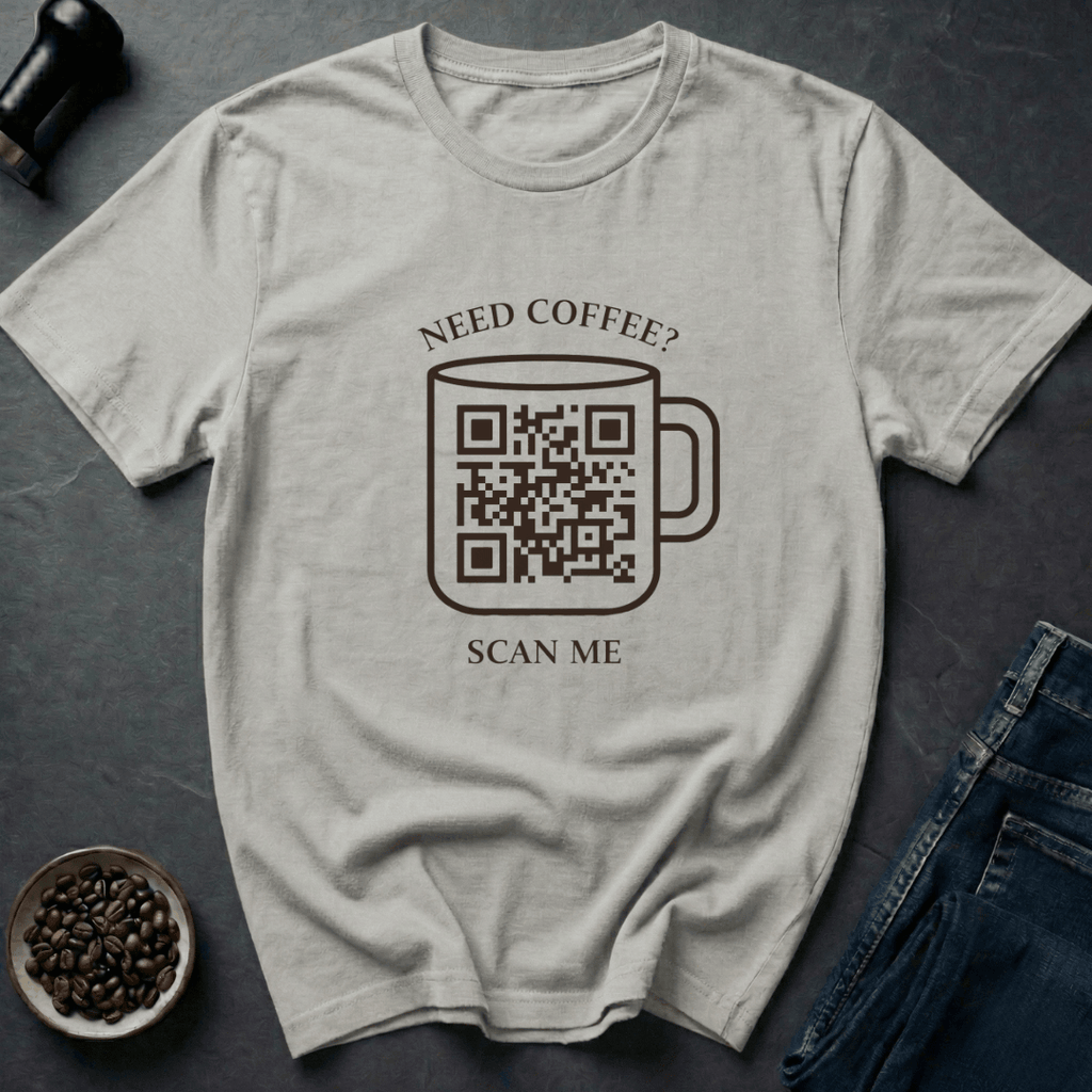 Coffee graphic Scan Coffee T-Shirt in Ice Grey / S by Caffeine Dept