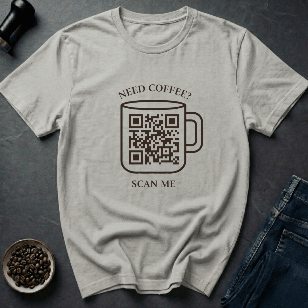 Coffee graphic Scan Coffee T-Shirt in Ice Grey / S by Caffeine Dept