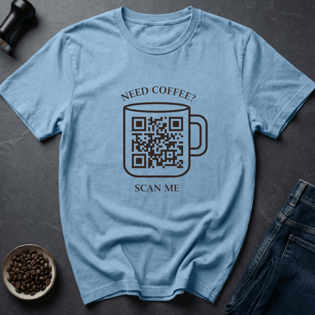 Coffee graphic Scan Coffee T-Shirt in Ice Grey / S by Caffeine Dept