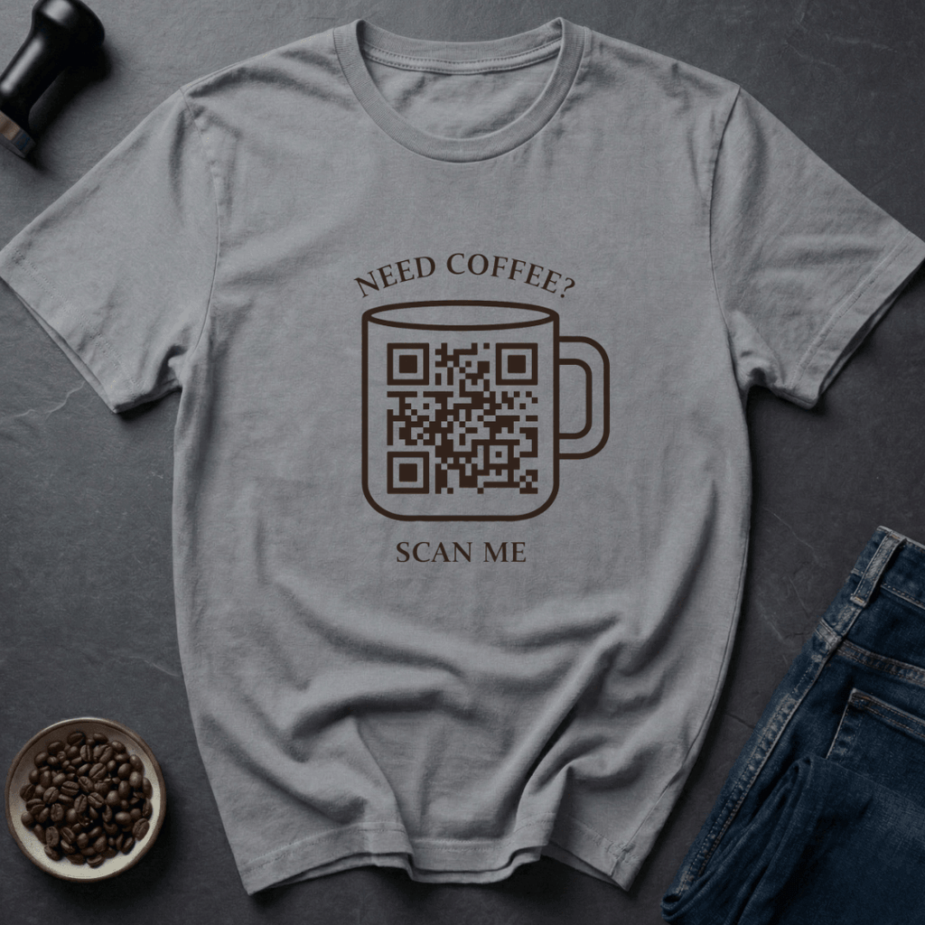 Coffee graphic Scan Coffee T-Shirt in Ice Grey / S by Caffeine Dept
