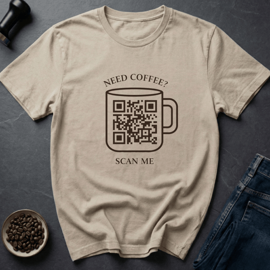 Coffee graphic Scan Coffee T-Shirt in Ice Grey / S by Caffeine Dept