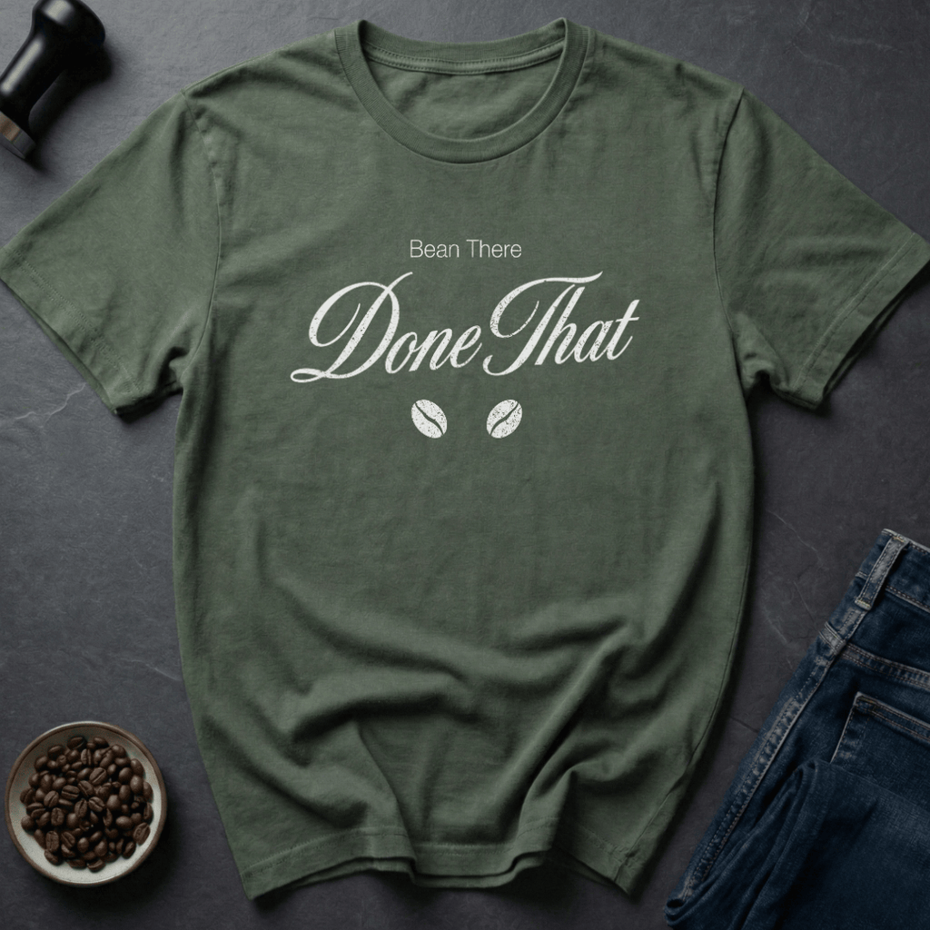 Coffee graphic Seasoned Bean T-Shirt in Military Green / S by Caffeine Dept
