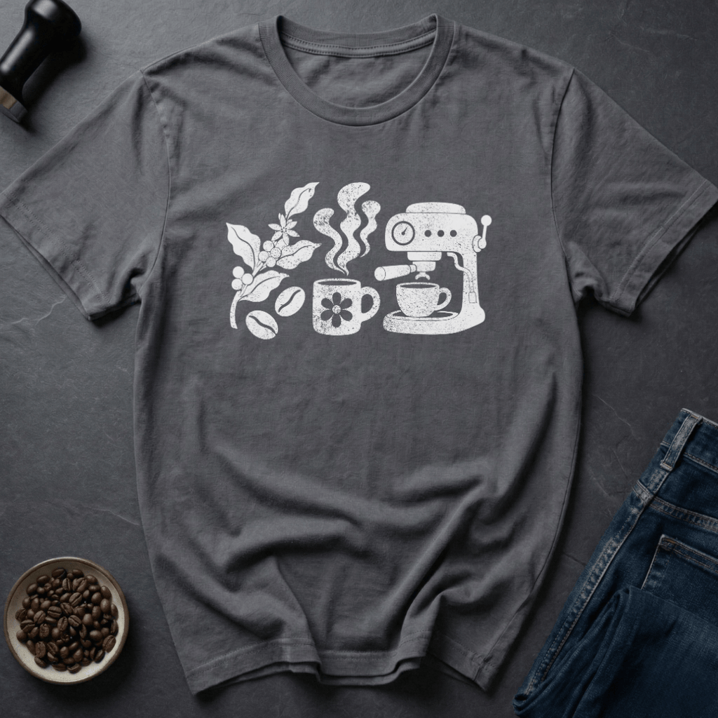 Coffee graphic Seed To Sip T-Shirt in Charcoal / S by Caffeine Dept
