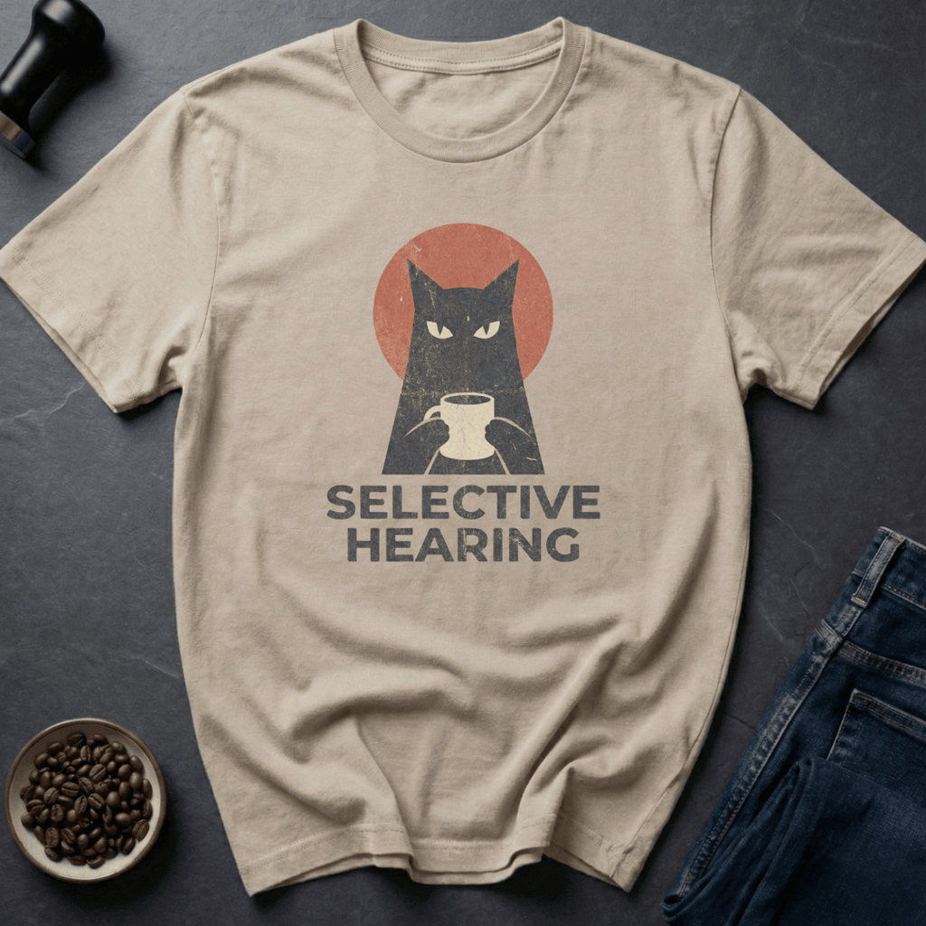 Coffee graphic Selective Hearing T-Shirt in Sand / S by Caffeine Dept