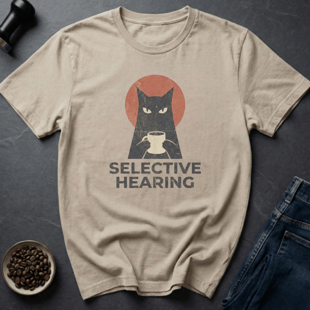 Coffee graphic Selective Hearing T-Shirt in Sand / S by Caffeine Dept