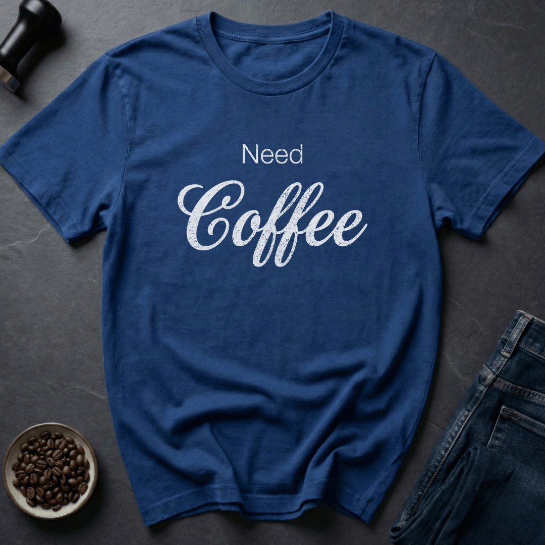 Coffee graphic Send Help T-Shirt in Royal / S by Caffeine Dept