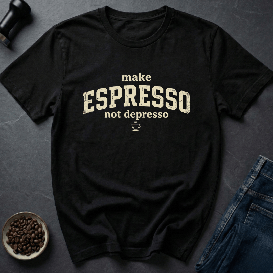 Coffee graphic Shot Therapy T-Shirt in Black / S by Caffeine Dept
