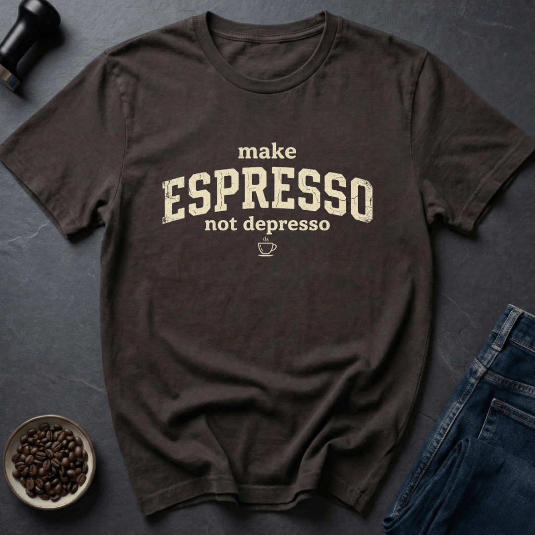 Coffee graphic Shot Therapy T-Shirt in Dark Chocolate / S by Caffeine Dept