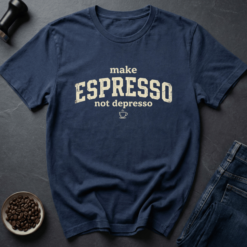 Coffee graphic Shot Therapy T-Shirt in Navy / S by Caffeine Dept