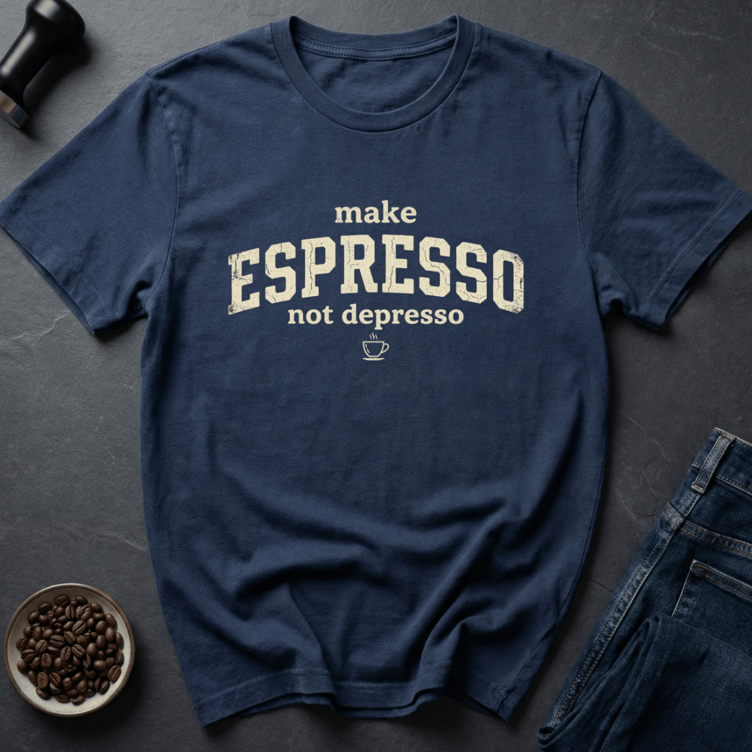 Coffee graphic Shot Therapy T-Shirt in Navy / S by Caffeine Dept