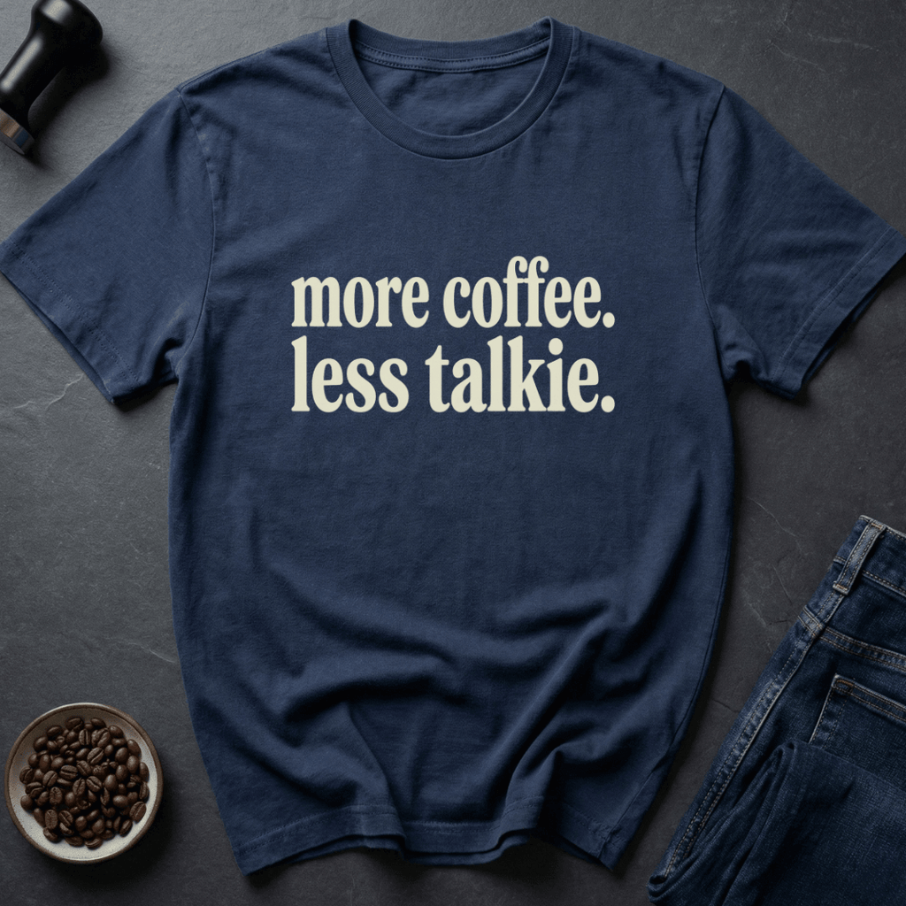 Coffee graphic Silence First T-Shirt in Navy / S by Caffeine Dept