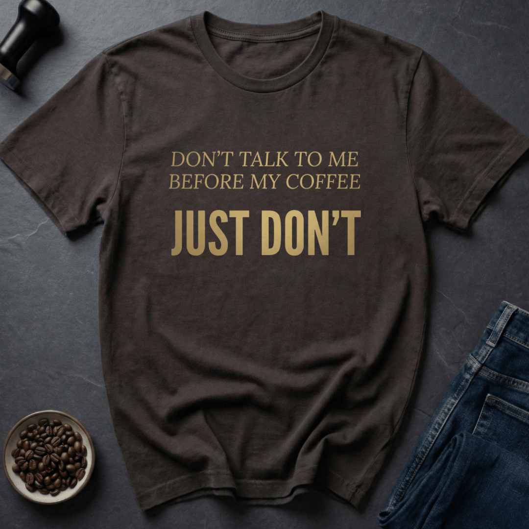 Coffee graphic Silence Please T-Shirt in Dark Chocolate / S by Caffeine Dept