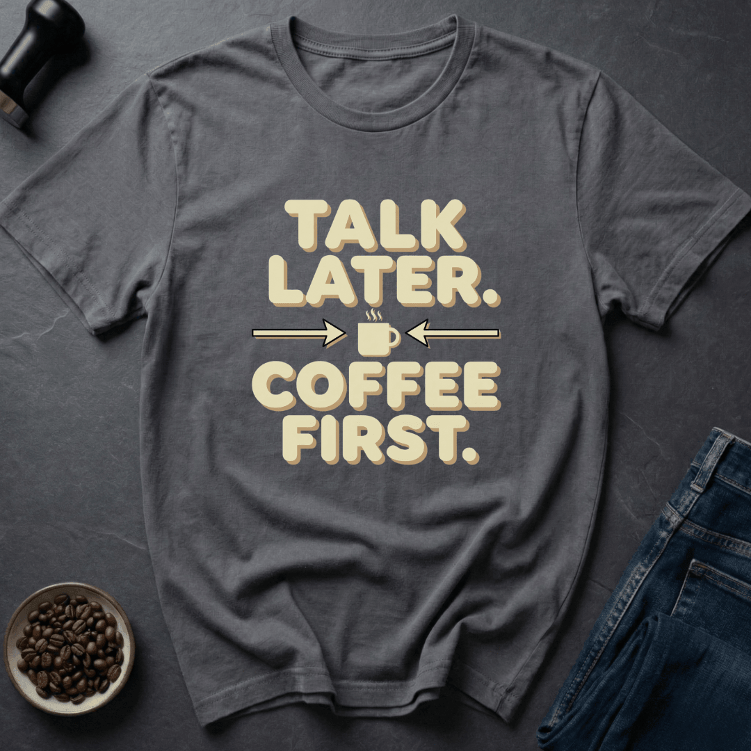 Coffee graphic Silence Please T-Shirt in Military Green / S by Caffeine Dept