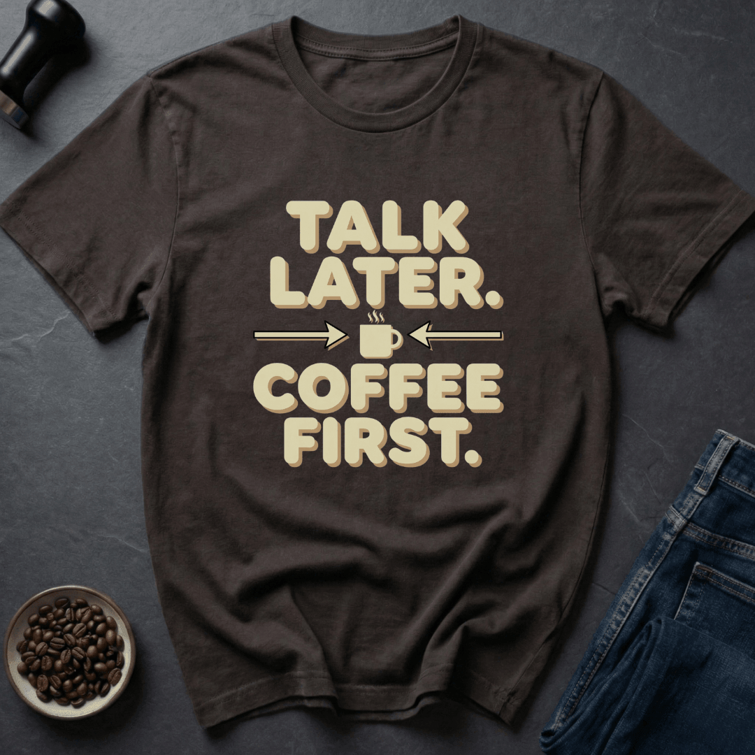 Coffee graphic Silence Please T-Shirt in Military Green / S by Caffeine Dept