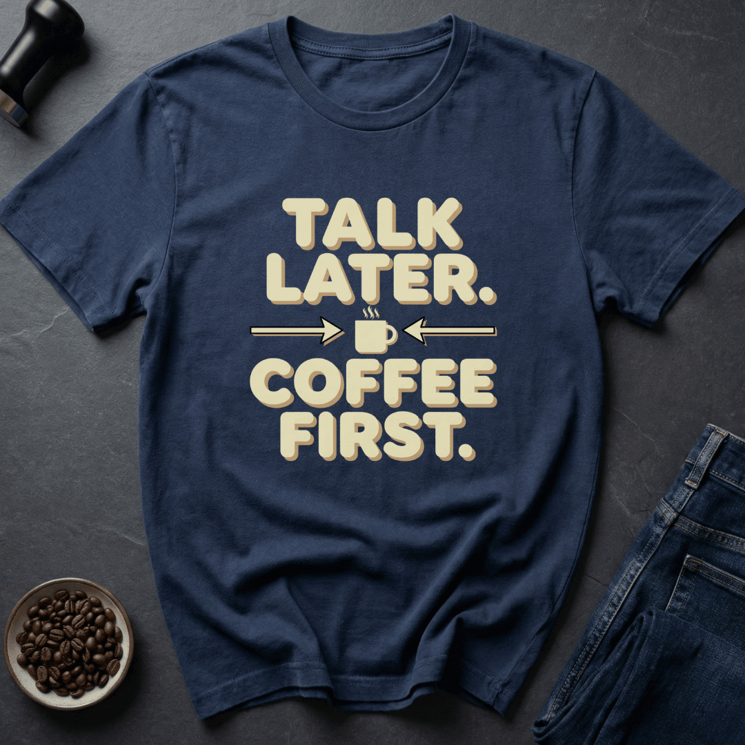 Coffee graphic Silence Please T-Shirt in Military Green / S by Caffeine Dept