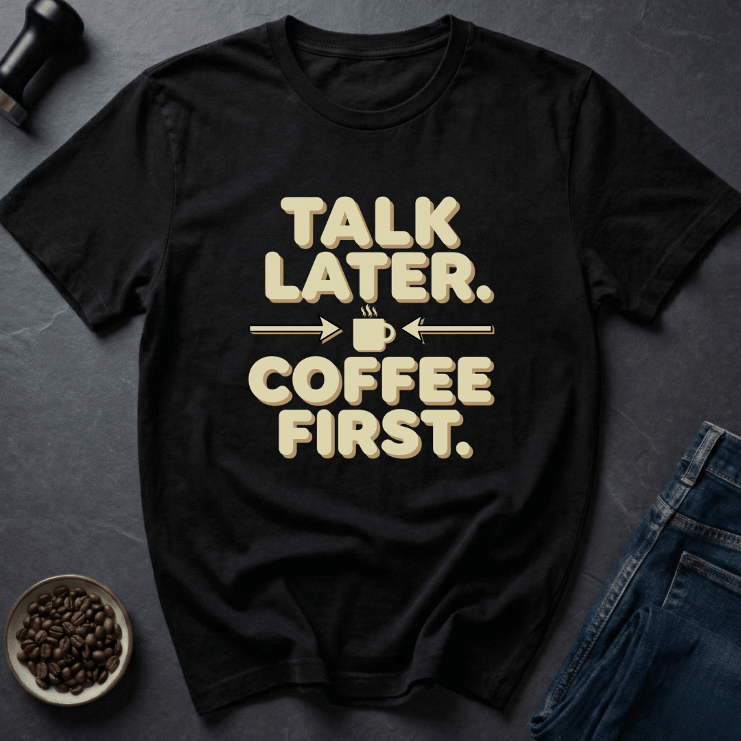 Coffee graphic Silence Please T-Shirt in Military Green / S by Caffeine Dept