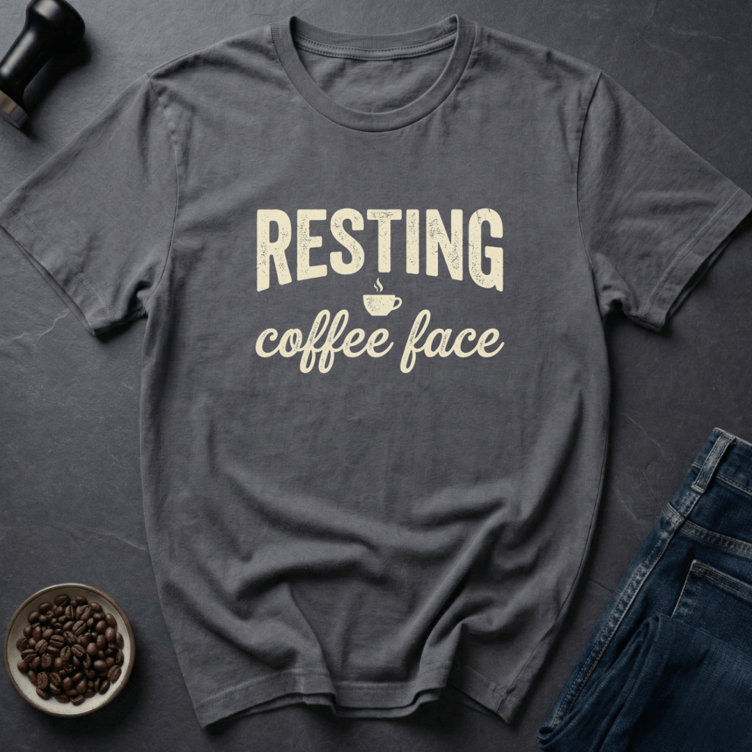 Coffee graphic Sip Attitude T-Shirt in Charcoal / S by Caffeine Dept