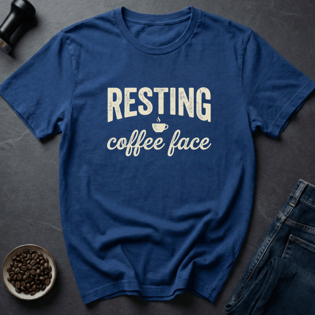 Coffee graphic Sip Attitude T-Shirt in Royal / S by Caffeine Dept
