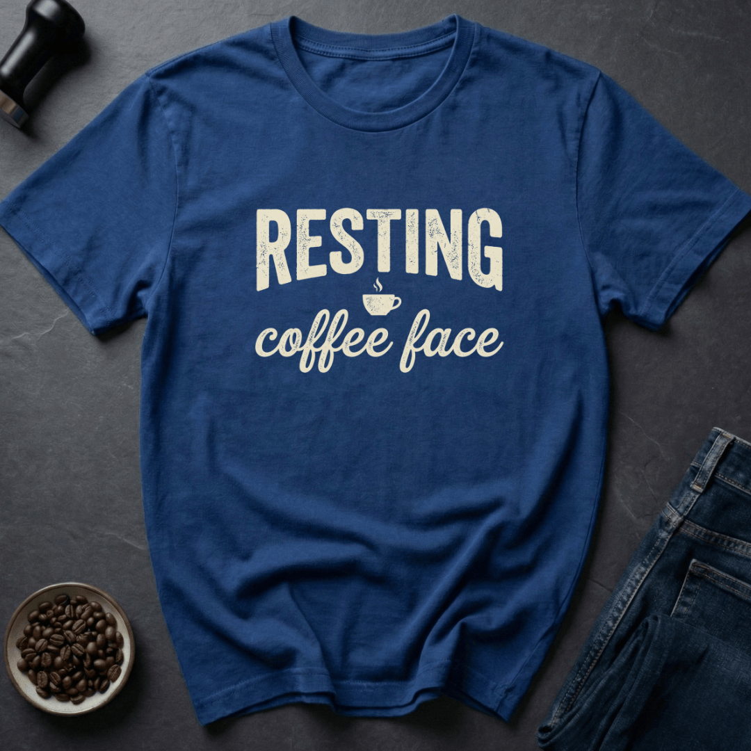 Coffee graphic Sip Attitude T-Shirt in Royal / S by Caffeine Dept