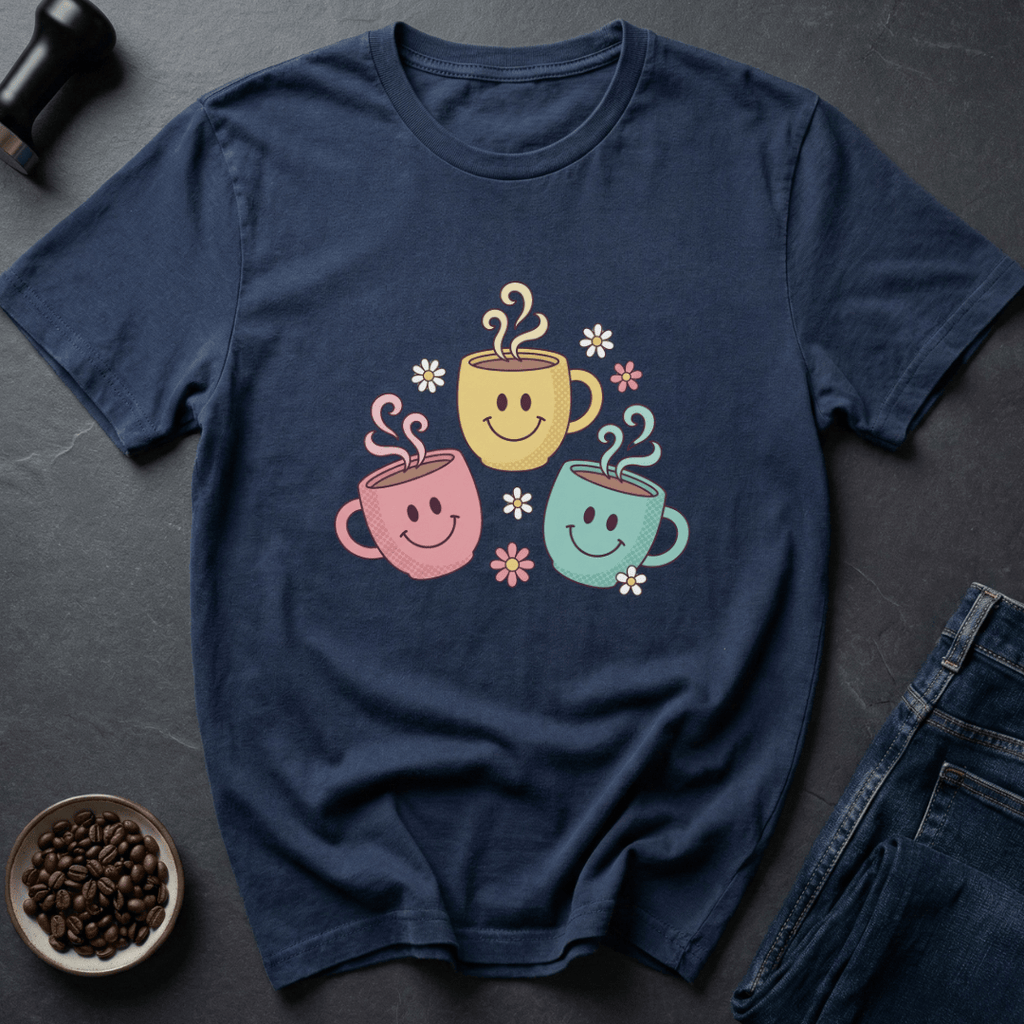 Coffee graphic Sip Happy T-Shirt in Navy / S by Caffeine Dept