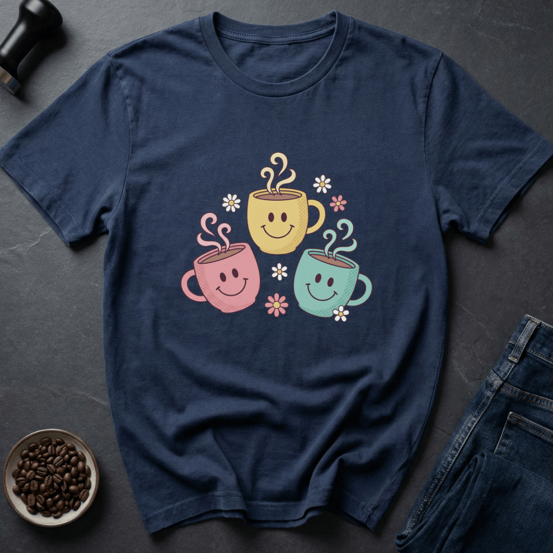Coffee graphic Sip Happy T-Shirt in Navy / S by Caffeine Dept