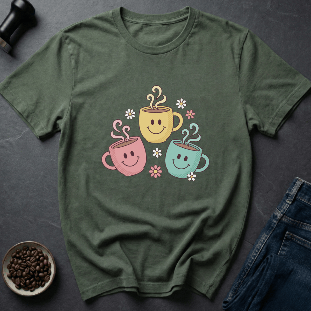 Coffee graphic Sip Happy T-Shirt in Navy / S by Caffeine Dept