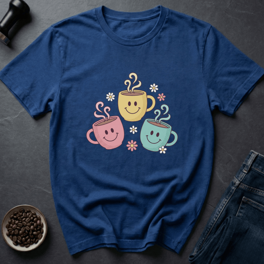 Coffee graphic Sip Happy T-Shirt in Navy / S by Caffeine Dept