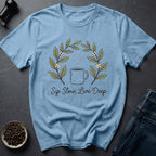 Coffee graphic Sip Slow T-Shirt in White / S by Caffeine Dept