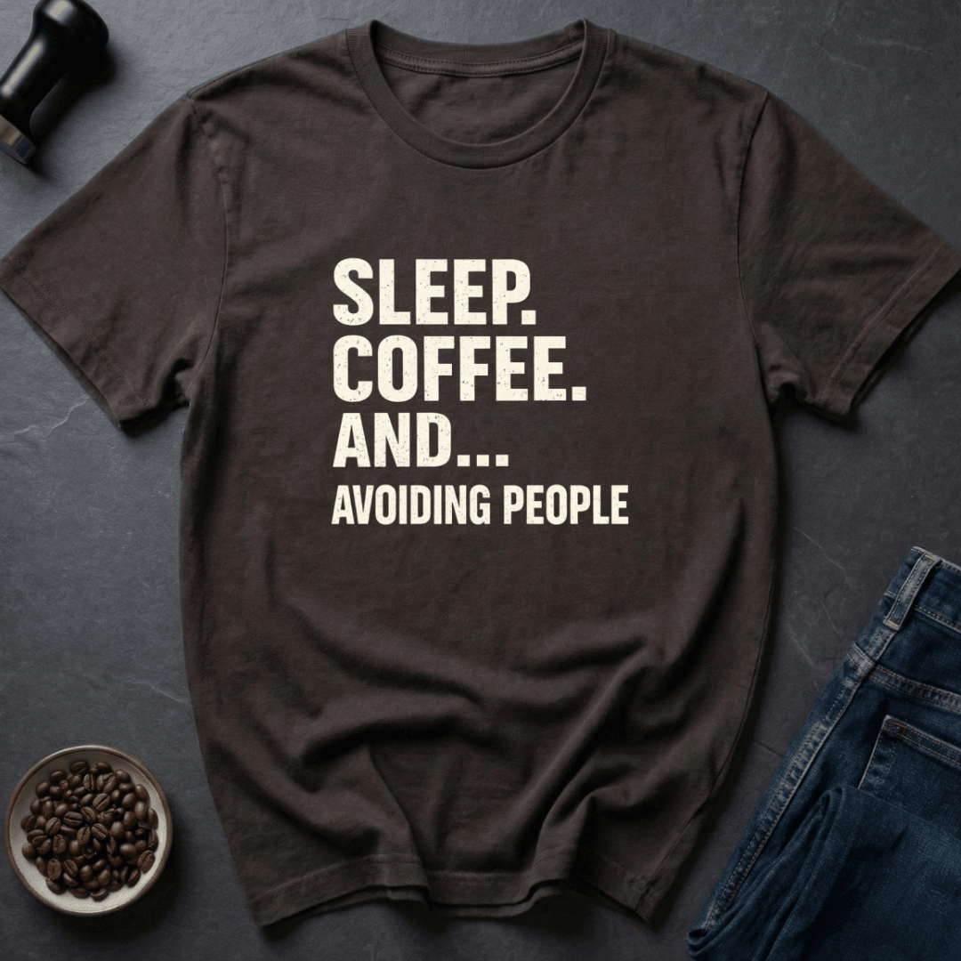 Coffee graphic Sleep Coffee T-Shirt in Dark Chocolate / S by Caffeine Dept