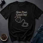 Coffee graphic Slow Pour T-Shirt in Black / S by Caffeine Dept