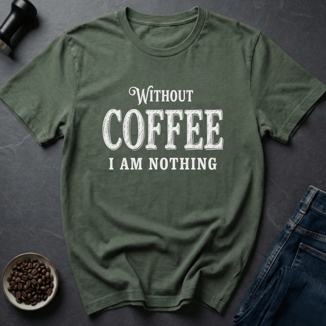 Coffee graphic Soul Missing T-Shirt in Military Green / S by Caffeine Dept