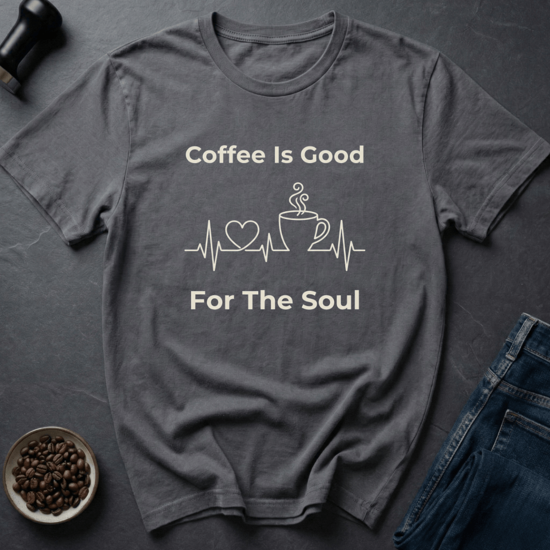 Coffee graphic Soul Sipper T-Shirt in Charcoal / S by Caffeine Dept