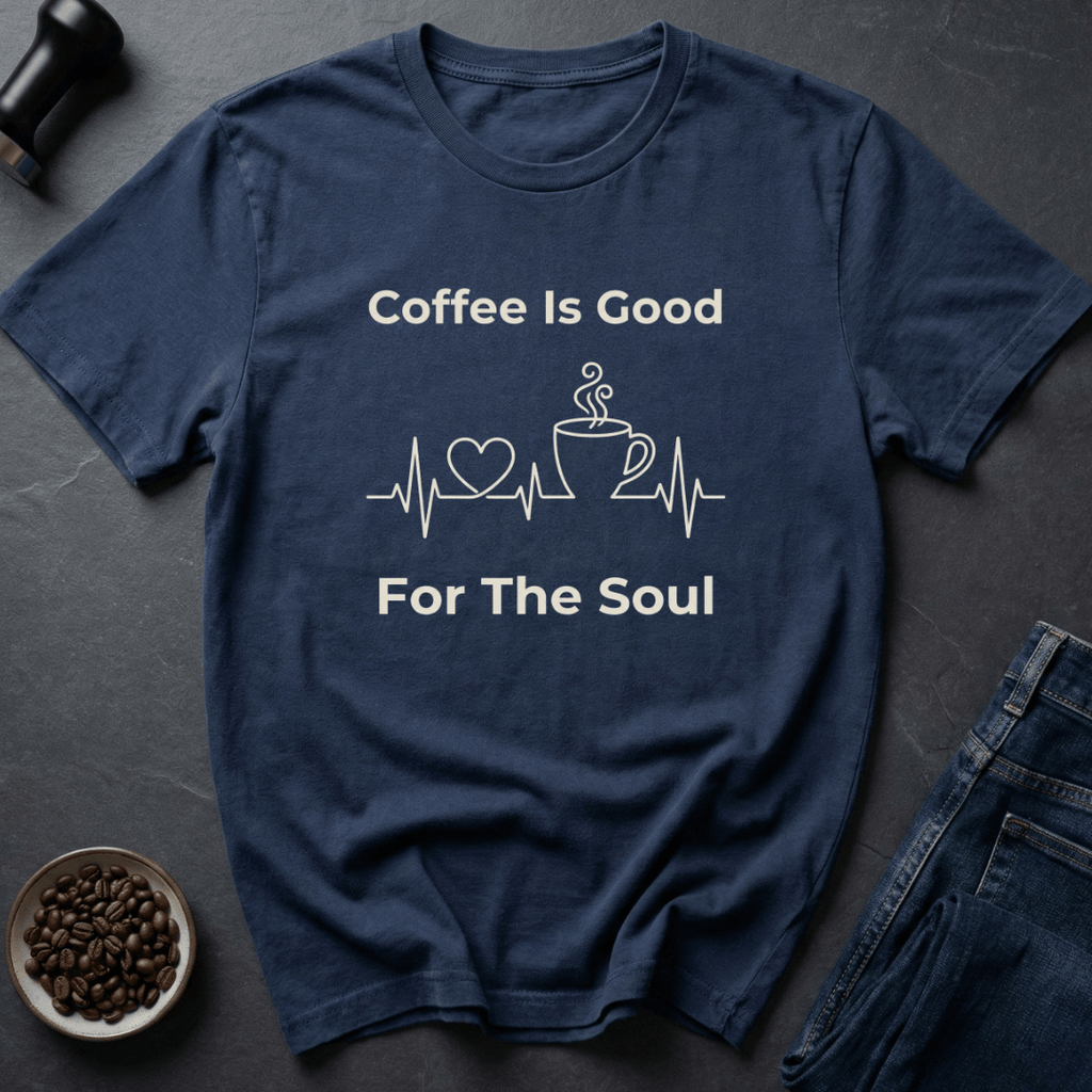 Coffee graphic Soul Sipper T-Shirt in Navy / S by Caffeine Dept