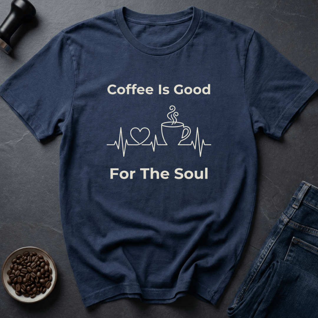 Coffee graphic Soul Sipper T-Shirt in Navy / S by Caffeine Dept
