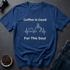 Coffee graphic Soul Sipper T-Shirt in Royal / S by Caffeine Dept