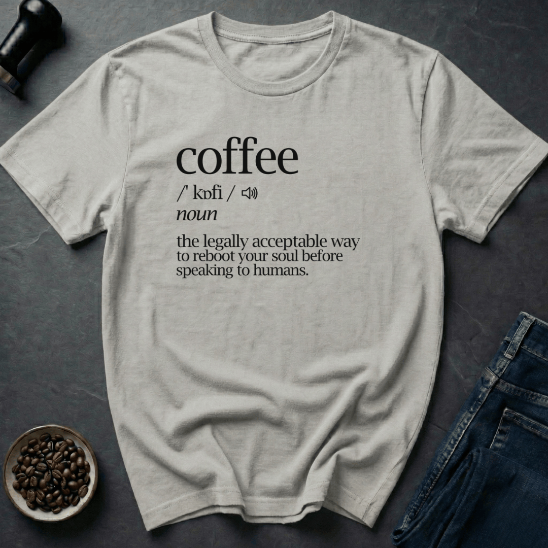 Coffee graphic Speak After Coffee T-Shirt in Ice Grey / S by Caffeine Dept