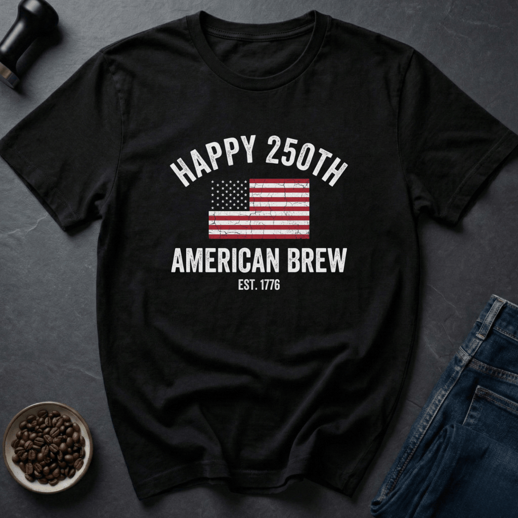 Coffee graphic Stars Sip T-Shirt in Black / S by Caffeine Dept