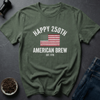 Coffee graphic Stars Sip T-Shirt in Military Green / S by Caffeine Dept