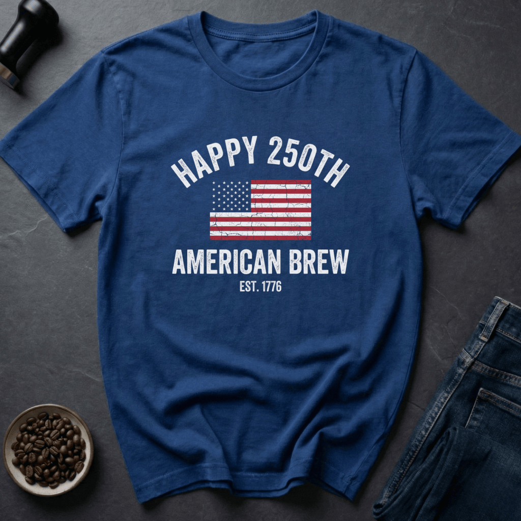 Coffee graphic Stars Sip T-Shirt in Royal / S by Caffeine Dept