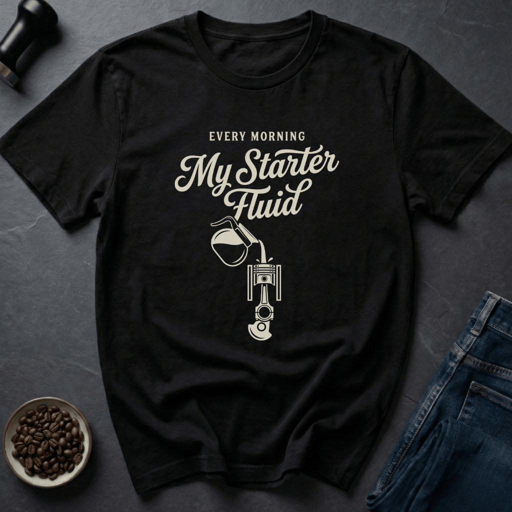 Coffee graphic Starter Fluid T-Shirt in Black / S by Caffeine Dept