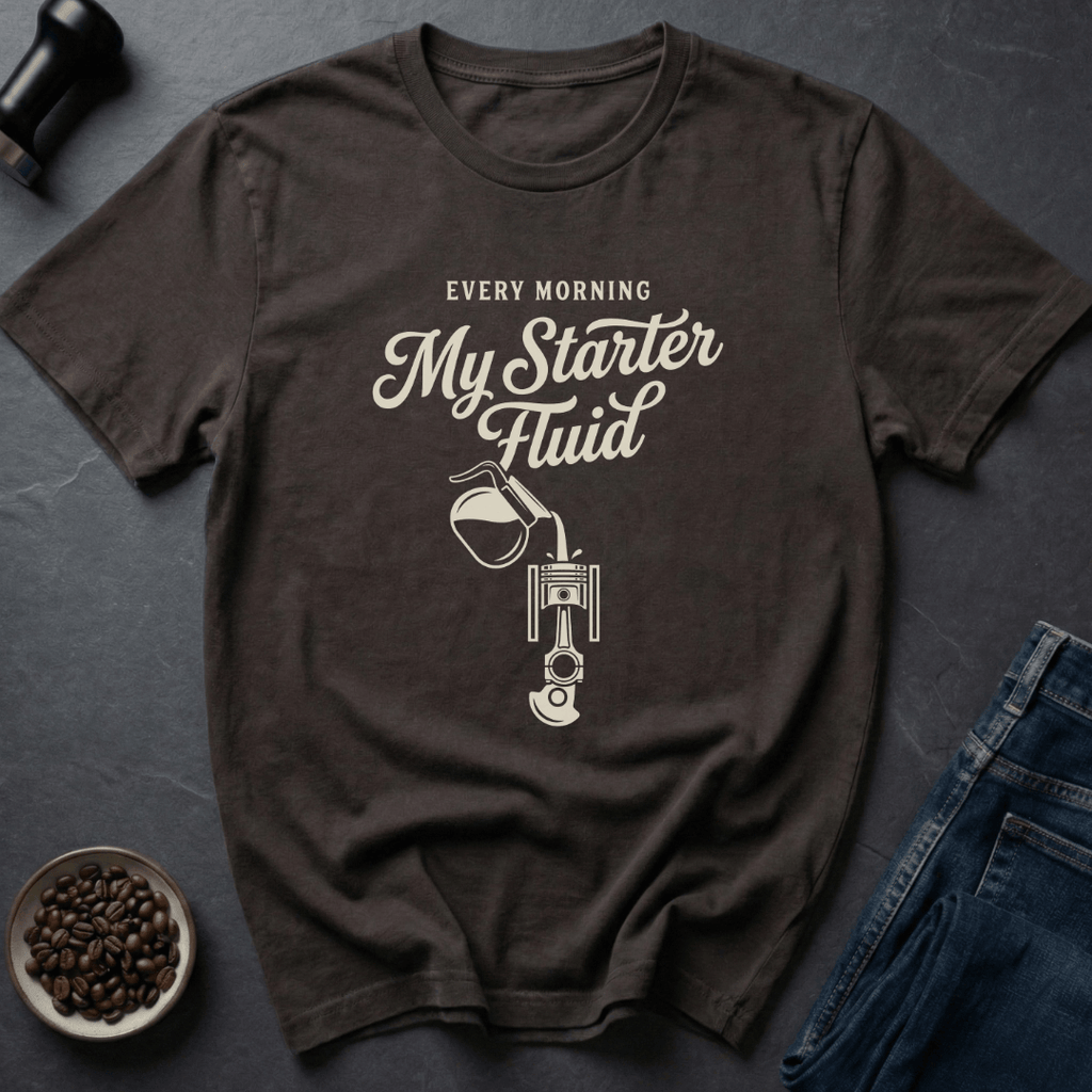 Coffee graphic Starter Fluid T-Shirt in Dark Chocolate / S by Caffeine Dept