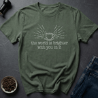 Coffee graphic Stay Brewed T-Shirt in Military Green / S by Caffeine Dept