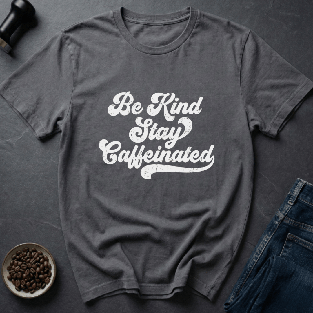 Coffee graphic Stay Caffeinated T-Shirt in Charcoal / S by Caffeine Dept