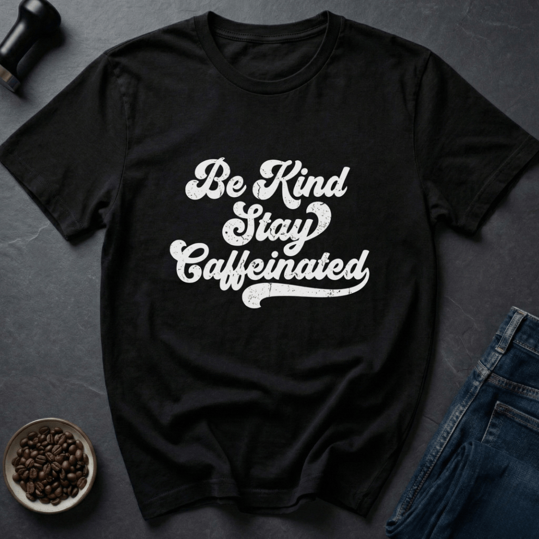 Coffee graphic Stay Caffeinated T-Shirt in Charcoal / S by Caffeine Dept