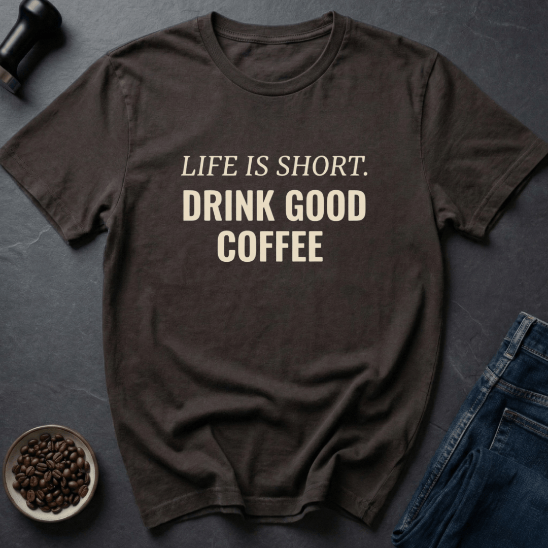 Coffee graphic Stay Caffeinated T-Shirt in Dark Chocolate / S by Caffeine Dept